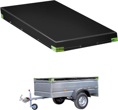 Aanhangwagen Dekzeil - Plat Zeil - Aanhanger Beschermen - Versterkte Zoom - 258x135x8CM - Zwart