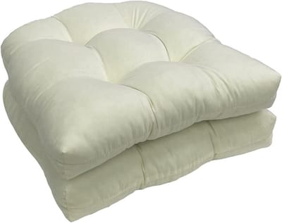 Buitenkussens Stoelen - Zitkussens Terras - Comfortabel Zitten - Waterdichte Hoes - 48x48x10cm - Off-white
