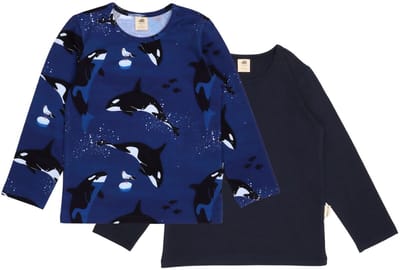 Walkiddy® Kinder Shirt – Jongens & Meisjes - Multi Pack product – Playful Orcas serie – Maat 98 – GOTS-gecertificeerd Biologisch Katoen
