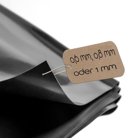 Sterke zwarte PVC vijverfolie voor tuinvijver - Wortelbestendig en UV-bestendig (0,8mm)