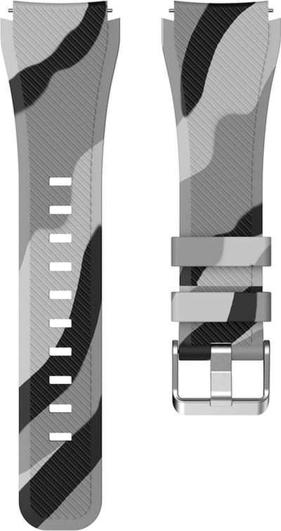 Siliconen bandje - geschikt voor Samsung Gear S3 / Galaxy Watch 46 mm / Watch 3 45 mm - camouflage grijs