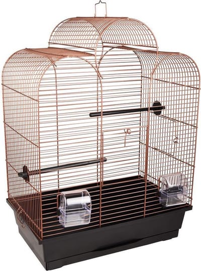 Hokkenvoordeel Vogelkooi - Parkietenkooi - Vogelkooi binnen - koper/zwart 45x28x61,5