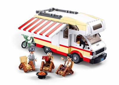 Sluban ModelBricks TS-3 Camper Kampeer Woonwagen bouwspeelgoed – constructiespeelgoed modelbouw – bouwdoos met 506 bouwstenen – M38-B1193 vanaf 8 jaar