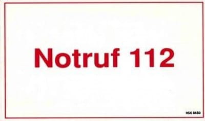 Informatiebord Noodoproep 112 Kunststof 25x15 cm