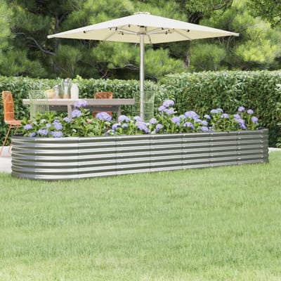 vidaXL - Plantenbak - 296x80x36 - cm - gegalvaniseerd - staal - zilverkleurig