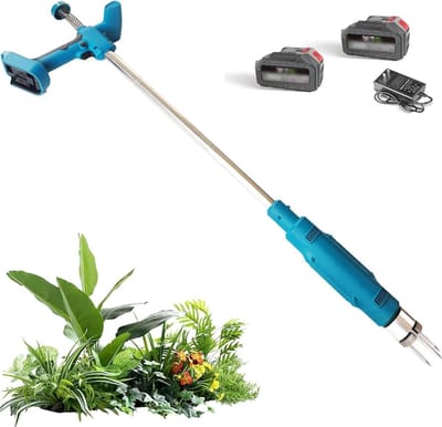 Elektrische Onkruidtrekker - Staande Wortelverwijderaar Tuin - Gazon Onderhouden - Met 3 Stalen Klauwen - 1.54 kg - Blauw