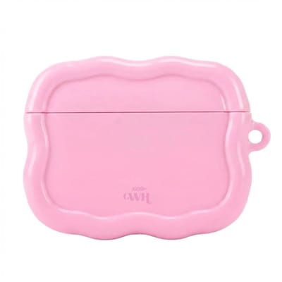 xoxo Wildhearts hoesje geschikt voor AirPods Pro - Bubble Blush - Ook als telefoonhoesje verkrijgbaar - Schokbestendige wavy case - Koptelefoonhoesje - Beschermhoes met golvend design - Roze