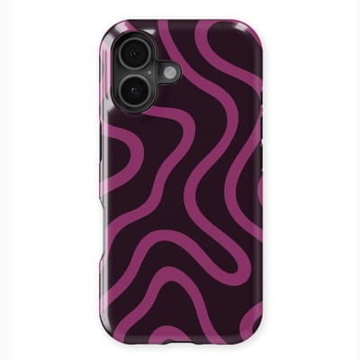 DripCase Curvy Lines Hoesje geschikt voor iPhone 17 | Backcover met Mag | Design Tough Case geschikt voor iPhone 17 Velvet Mood
