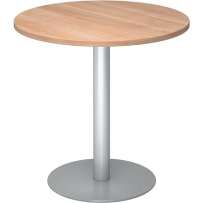 BISTRO F80R S - Systeem conferentietafel Walnoot Zilver Ø 80