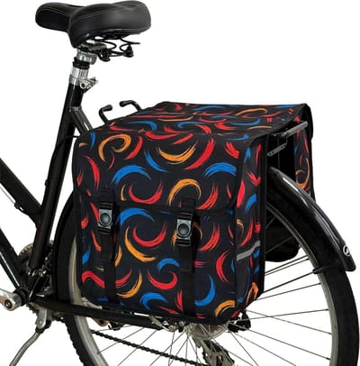 Dubbele Fietstassen - Fietsbagage - Dagelijkse Rit - Volledig Bedrukte Stof - 26 Liter - Bloemrijk