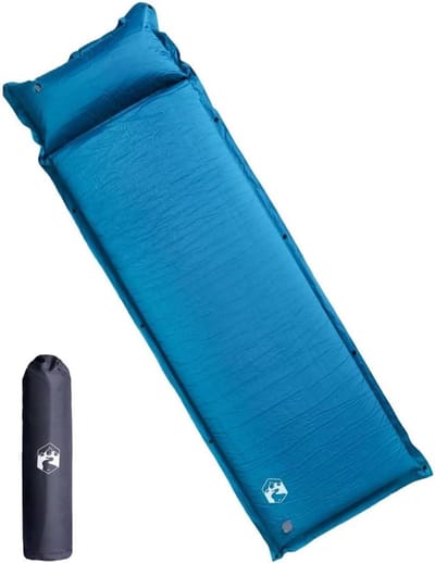 Campingmatras - Slaapmat opblaasbaar - Buiten slapen - Zelfopblazend met kussen - 195 x 64 cm - Turkoois