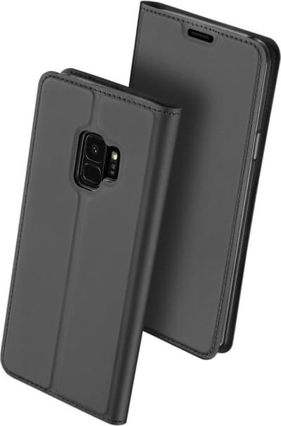 Hoesje geschikt voor Samsung Galaxy S9 - Kunstlederen Wallet - Grijs met Siliconen Houder - Portemonee