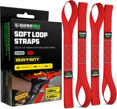 Spanbanden Set - Bevestigingsriemen - Transport Beveiligen - Zachte Lus Bescherming - 4 Stuks 43 cm - Rood