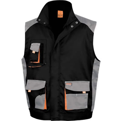 Gilet Unisex S (38 UK) Result Mouwloos Black / Grey / Orange 80% Polyester, 20% Katoen