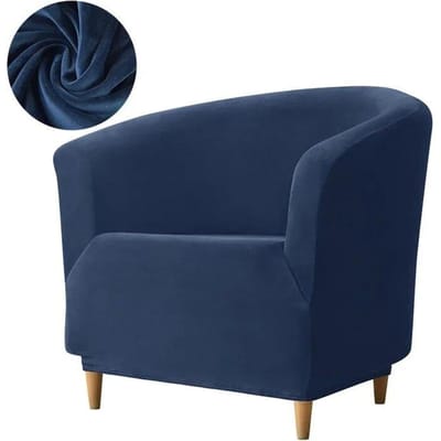 Velvet Leisure Club Fauteuils Stoelhoezen Stretch Sofa Hoes Verwijderbare Elastische Sofa Bankhoes voor Bar Counter Effen Kleur blue