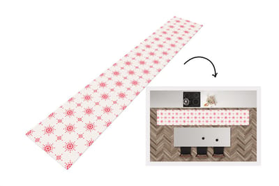 Keukenloper - Loper keuken - Sterren - Rood - Winter - Kerst - Patronen - 300x50 cm - Keukenloper vinyl