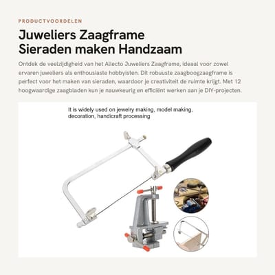 Dailygoods- Juwelierszaagframe 12 Bladen - Mini Bankschroef - Sieradenzaagset - Klem - DIY Craft Tool - Scherpe Zaagbladen - Zaagboog