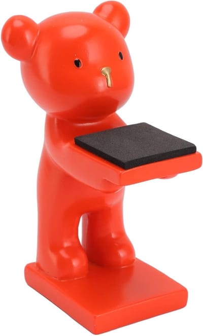 Handgemaakte Beren Horloge Stand met Schattig 3D Beren Ontwerp voor Sieraden en Armband Display in Huis en Kantoor (Oranje)
