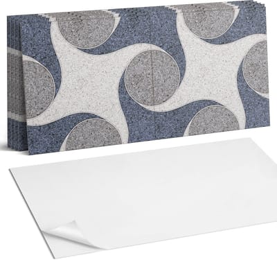 Coloray Plaktegels - Abstract mozaïekpatroon Wandtegel Zelfklevend - 60 cm x 30 cm - Grijs Plaktegels - 6 stuks - Rechthoek PVC Tegels - Plaktegels Keuken - Zelfklevende Vloertegels Badkamer - Vinyl Tegels - Zelfklevende Wandtegels