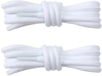 Fako Fashion - Schoenveters - Veters - Rond - Gevlochten - 5mm - 100cm - 1 Paar - 2 Stuks - Wit