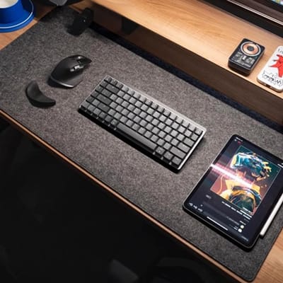 Grote Vilt Bureau Onderlegger XXL 100 x 43 cm - 3mm Dikte, Antislip Bureau Mat voor Thuis en Kantoor (Donkergrijs)