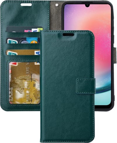 Portemonnee Book Case Hoesje Geschikt voor: Samsung Galaxy A14 - 5G & 4G - Groen