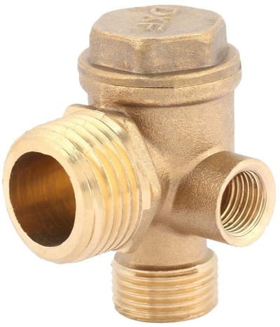 Solidchoice- Terugslagklep 3-Poorts - Buitendraad - Messing - Pneumatisch Accessoire - Hoogwaardige Prestaties - Druksterkte en Corrosiebestendigheid - Luchtklep