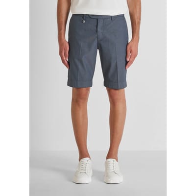 shots mager fit man blauw marine
