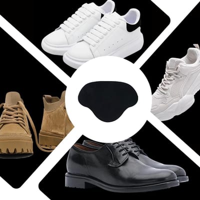 Allecto - Hielreparatiepatches - Schoenreparatie - Duurzaam en slijtvast - Zwart en wit - Hiel en gaten - 8 paar stickers - Geschikt voor sneakers ...