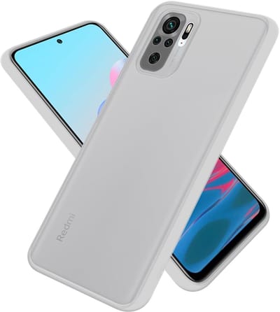 Cadorabo Hoesje geschikt voor Xiaomi RedMi NOTE 10 4G / RedMi NOTE 10S in Mat Transparant - Hybride beschermhoes met TPU siliconen Case Cover binnenkant en matte plastic achterkant