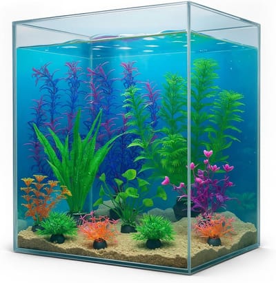 Set van 11 Plastic Plant Decoraties voor Aquarium - Kunstplanten, Ornamenten en Accessoires voor Visbakken en Aquariums