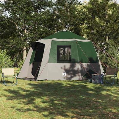 vidaXL Cabin Tent 12-Person met dak Groen en Wit 405 x 405 x 273 cm