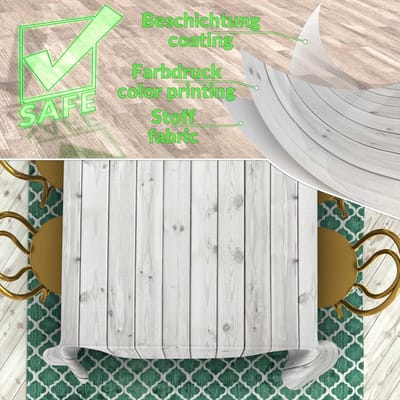ANRO Tafelkleed Houtlook Grijs 180x140cm Rechte rand Afwasbaar Waterafstotend Binnen & Buiten