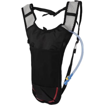 Sac d'hydratation Léger Respirant Multifonctionnel Sac à dos à eau avec Poche à eau 2L Paille pour Course Randonnée Cyclisme Red gray