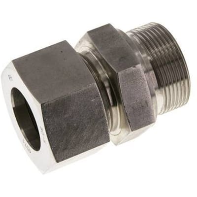 M42x2 Buitendraad x 30S RVS Rechte Snijring Koppeling 400 Bar DIN 2353 - FL2S-MC-ST-M42-30-S