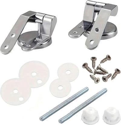 WC Scharnieren - Toilet Deksel Onderdelen - Badkamer Reparatie - Verstelbare Stoel - Set van 2 - Zilverkleurig