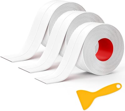 Afdichtstrip - 3 rollen - Afdichtstrip voor badkuip - Afdichttape voor badkamer - Waterdichte afdichtingstape - Geschikt voor keukens, wastafels, badkuipen, toiletten en doucheruimtes - Afdichtingsgereedschap nodig - Wit