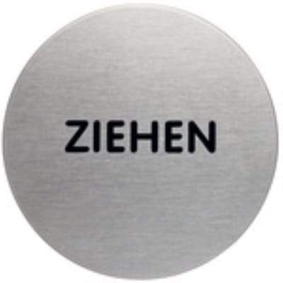 Durable - Pictogram "Ziehen" - Diameter 65 mm - Zilver