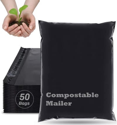 Verzendzakken - Verpakkingstas - Kleding Verzenden - Composteerbaar - 26 x 38 cm - Zwart