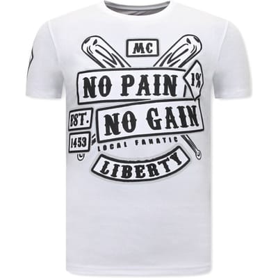 Heren T shirts met Print - Sons of Anarchy MC - Wit