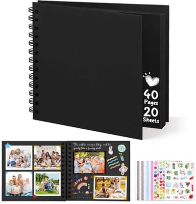 Scrapbook Fotoalbum 6-inch - Gepersonaliseerd DIY Herinneringsalbum, Vierkant Hardcover voor Bruiloft, Baby & Jubilea