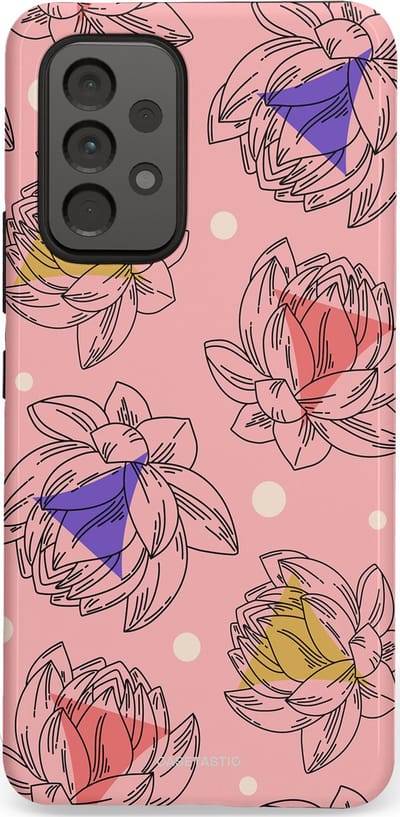 Casetastic Hoesje Geschikt voor Samsung A53 - Stijlvolle Beschermende Duo-layer Case - Bloemen Pastel Roze