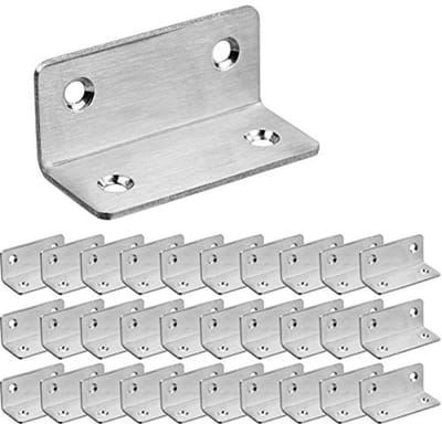Set van 30 versterkte montagebeugels - Roestvrij staal 60 x 25 mm voor meubels