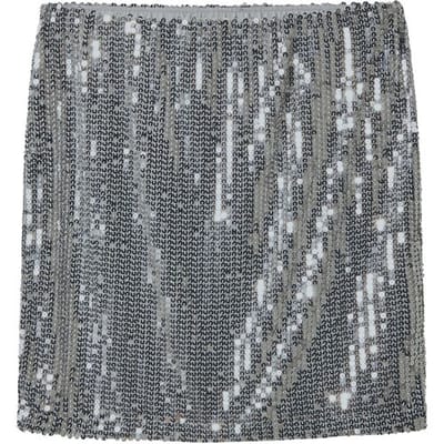 ESMARA Dames minirok met pailletten (Zilver, XS (32/34))