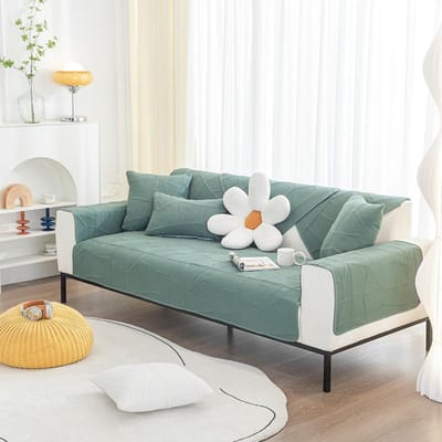 7-Kleur Bankkussen Vier Seizoenen Universeel Antislip Bankhoes Woonkamer Effen Kleur Bank Rugleuning Armleuning Geborduurde Handdoek 70x70cm