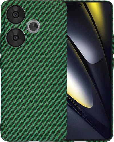 Hoesje geschikt voor Xiaomi Poco F6 - Techsuit Carbonite FiberShell Carbon Back Cover - Groen