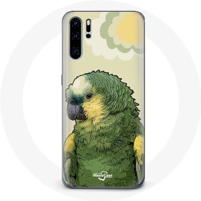 Coque - MANIACASE - Huawei P30 - Souple - Vert - Perroquets vert