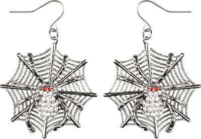Boland - Paar oorbellen Arachne Wit - Volwassenen - Unisex - Heks - Halloween accessoire - Sieraad - Horror