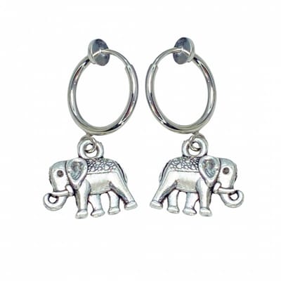 Klem oorbellen- Olifant- zilverkleur-geen gaatje-Charme Bijoux