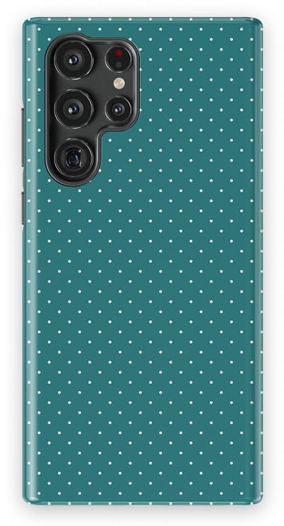 Micro Dots Tough Hoesje Samsung Galaxy S22 Ultra | Geschikt Voor Mag | Stippen Motief Backcover Samsung Galaxy S22 Ultra Deep Teal